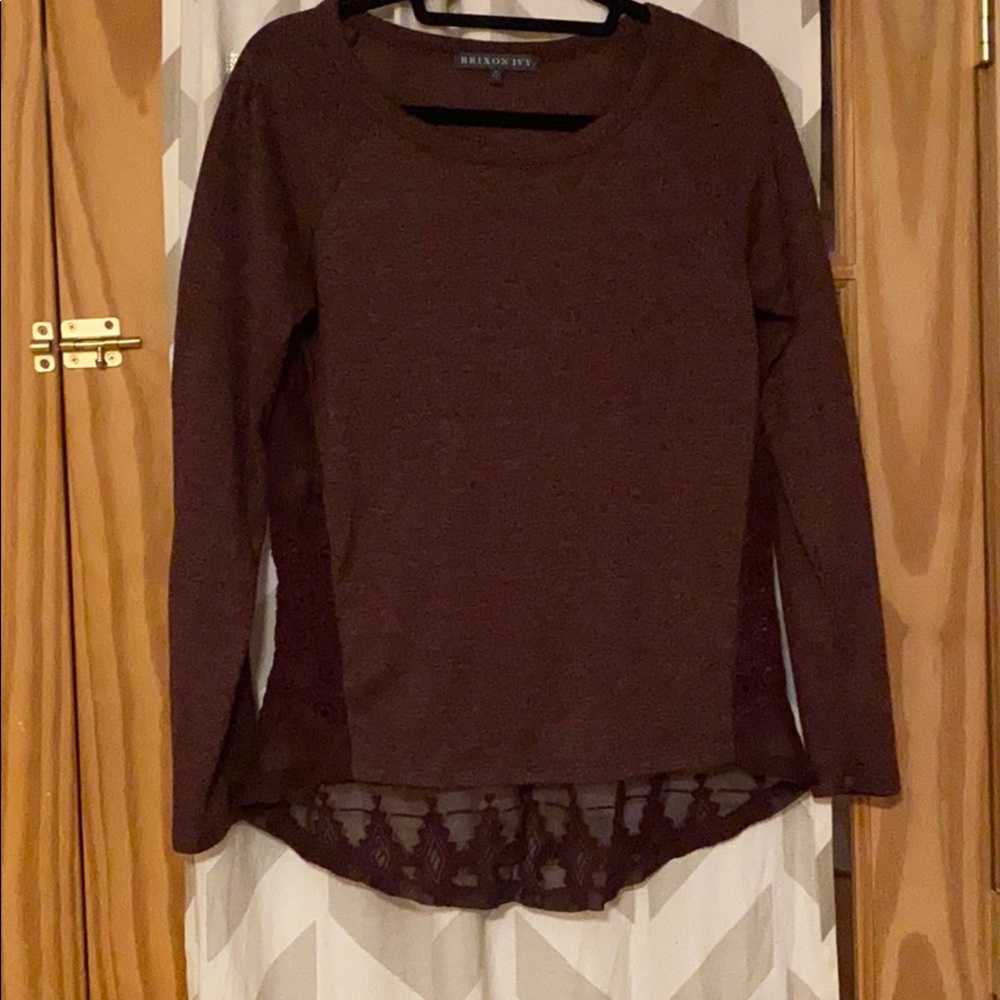 Brixon Ivy, purple/maroon long sleeve sheer back